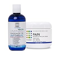 Arnica Menthol Lymphatic Drainage Massage Oil & Arnica Montana Pain Cream for Bruising & Swelling Bundle