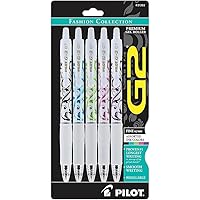 G2 Premium Gel Roller Pens, Fine Point 0.7 mm, Fashion Collection, Assorted Colors, Pack of 5