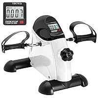 Mini Exercise Bike, AGM Under Desk Bike Pedal Exerciser Foot Cycle Arm & Leg Pedal Exerciser with LCD Screen Displays