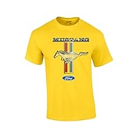 Ford Mustang T-Shirt Pony & Stripes Logo Classic Retro Design Racing Performance Car Enthusiast Garage Tee Authentic