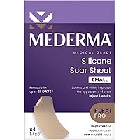 Medical Grade Silicone Scar Sheets; Improves The Appearance of Old and New Scars; for Injury, Burn and Surgery Scars, 4 Count