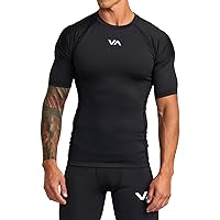 RVCA Mens Sport Compression Athletic Breathable Short Sleeve Tee