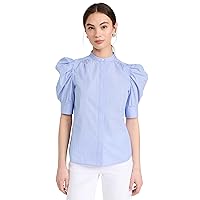 Women's Ruched Puff Sleeve Shirt