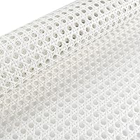 homeemoh Rattan Cane Webbing Roll Plastic 40cm×100cm Mesh Pre-Woven Cane for Furniture Cabinets Chair,White