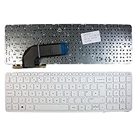 UK Layout White Frame White Replacement Laptop Keyboard Compatible with HP Pavilion 15-e096sr