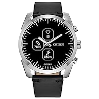 Citizen CZ Smartwatch with YouQ wellness app featuring IBM Watson® AI and NASA research, black and white customizable display, Bluetooth, HR, Activity Tracker, 18-day battery life, iPhone® and Android™ Compatible