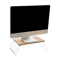 Mind Reader Modern Collection, Monitor Stand, 22b. Capacity, Foldable, Portable, Office, Rayon from Bamboo and Acrylic, 18.25