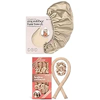 Kitsch Satin Wrapped Microfiber Hair Towel (Champagne) and Heatless Curling Set (Champagne) Bundle with Discount