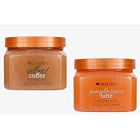 Exfoliating, Hydrating Shea Sugar Body Scrub 18 oz Fall Scent Variety Pack of 2 - Pumpkin Spice Latte And Velvet Coffee 18 Ounce (Pack of 2)