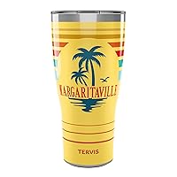 Tervis Traveler Margaritaville Gotta Go Palm Triple Walled Insulated Tumbler Travel Cup Keeps Drinks Cold & Hot, 30oz, Stainless Steel