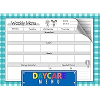 Daycare Menu: Weekly Childcare Meal Planner | Record Breakfast, Lunch, Snack | For Center, Preschool, In Home Daycare | Log Book With Grocery List | 49 Weeks, Double-Sided