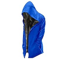 Mens Fleece Hoodie Big Tall Heavyweight Fleece Sherpa Lined Sweatshirt Zip Up Hooded Jacket 2023 Winter Thick Coat