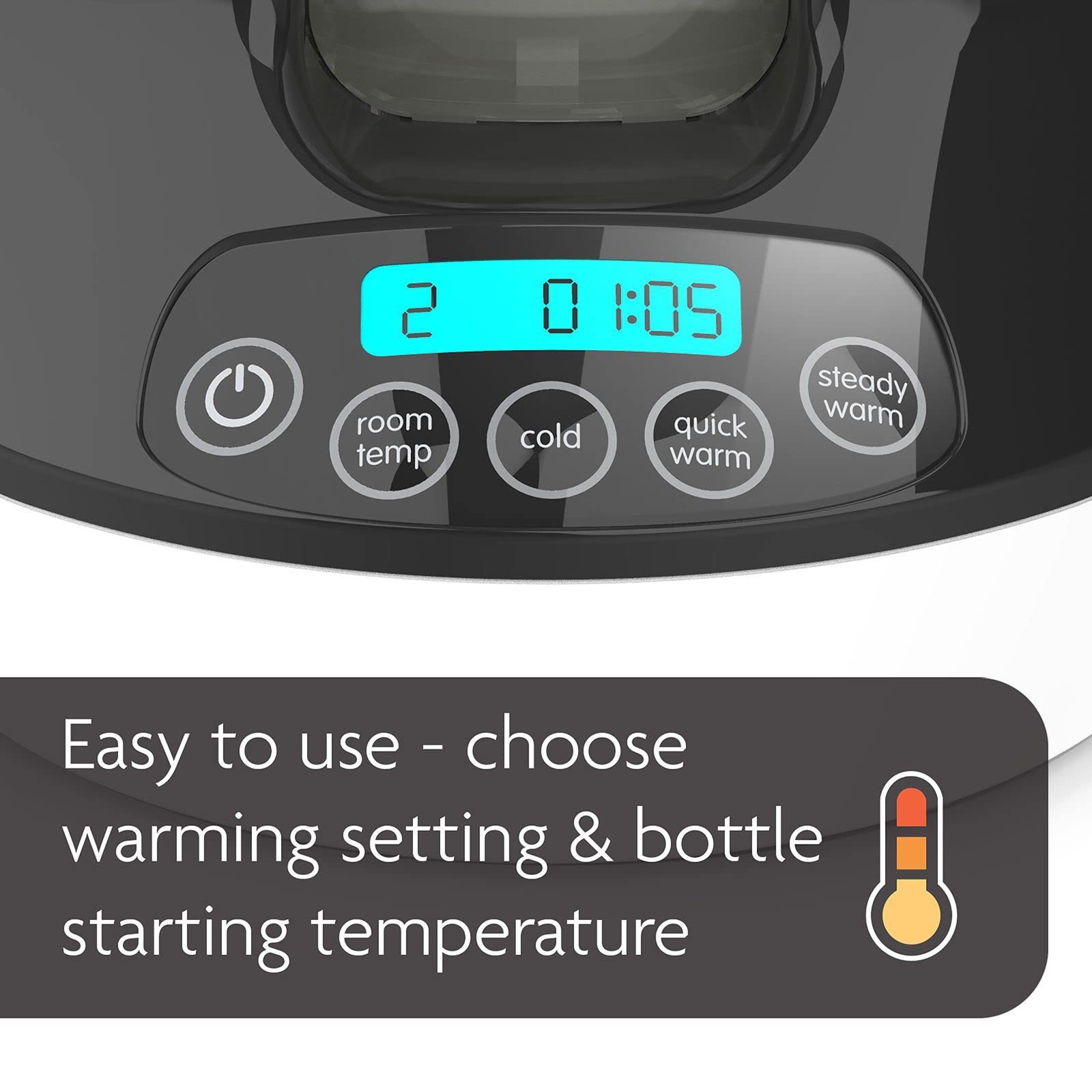 Baby Brezza Electric Baby Bottle Warmer, Breastmilk Warmer + Baby Food Warmer and Defroster - Universal Warmer Fits All Feeding Bottles: Glass, Plastic, Small, Large + Newborn – Digital Display