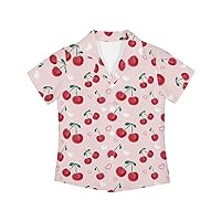 Kid's Hawaii Shirt Casual V Neck Button Down Short Sleeve Summer Beach Shirt Oversized Shirts for Boys Girls 3-16Y