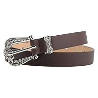 Women Leather Belts Faux Leathers Jeans Belt 0.9in Wide With Alloy