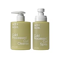 ACT+ ACRE Cold Processed Curl Nourishing Shampoo and Curl Defining Spray - Definition - Natural Bounce and Frizz Free - Lighweight and Moisturizing - Soft & Bouncy Waves - Shape and Shine