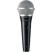 Shure PGA48 Dynamic Microphone - Handheld Mic for Vocals with Cardioid Pick-up Pattern, Discrete On/Off Switch, 3-pin XLR Connector, 15' XLR-to-XLR Cable, Stand Adapter and Zipper Pouch (PGA48-XLR)