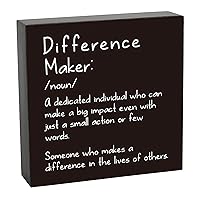 Difference Maker Noun Wooden Box Sign, Thank You Appreciation Gift for Boss Leader Coworker Teacher, Difference Maker Definition Sign for Office Home Desk Table Wall Decor