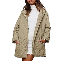 Womens Winter Coat Quilted Thicken Puffer Jacket with Hood Warm Down Coats Thicken Parka Puffer Jacket