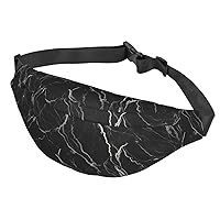 Fanny Pack For Men Women Casual Belt Bag Waterproof Waist Bag Black Marble Running Waist Pack For Travel Sports