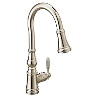 S73004EVNL Weymouth Smart Touchless Pull Down Sprayer Kitchen Faucet with Voice Control and Power Boost, Polished Nickel