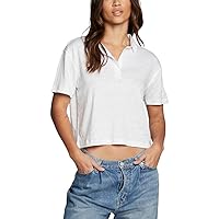 CHASER Cropped Linen-Blend Polo T-Shirt