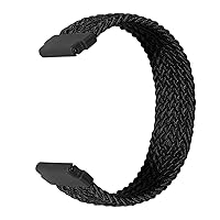 Braided Solo Loop Strap 20mm Universal, 22mm Universal Watch Band (Color : Black, Size : 22mm Universal-L)