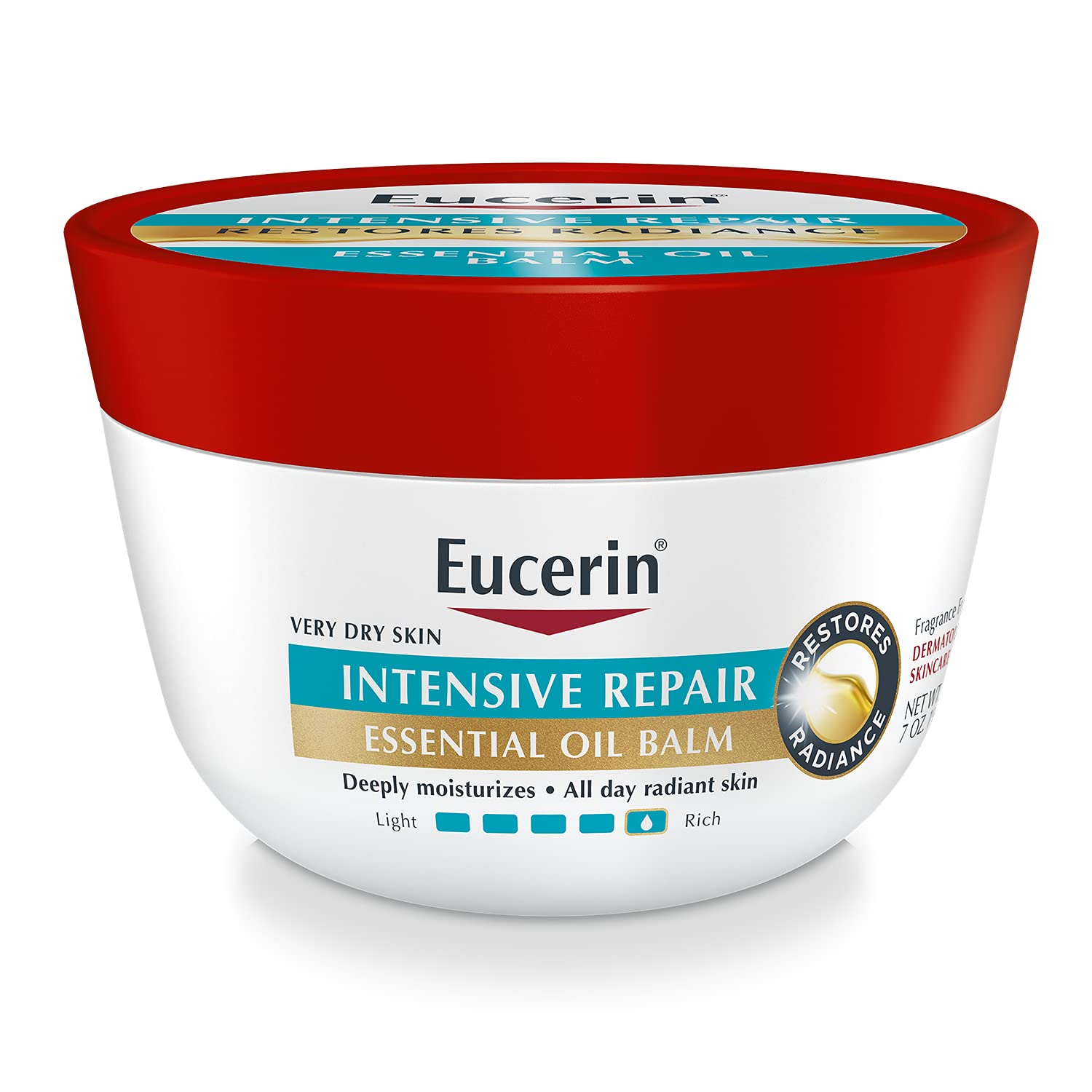 Eucerin Intensive Repair Essential Oil Balm, Body Balm for Very Dry Skin with Skin Essential Oils Shea Butter and Sunflower Oil, 7 Oz