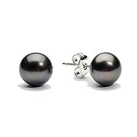 Titanium Hypoallergenic Earrings with Black Swarovski Imitation Pearls, Hygienically packed sealed bag.