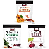 Force Factor Better Turmeric Joint Support Supplement & Smarter Greens Superfood Chews, 60 Soft Chews & Total Beets Soft Chews, 60 Chews