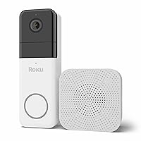 Roku Smart Home Wireless Video Doorbell & Chime - 1440p HD Night Vision Ultrawide View Doorbell Camera with Motion & Sound Detection, Works with Alexa & Google - 90-Day Subscription Included