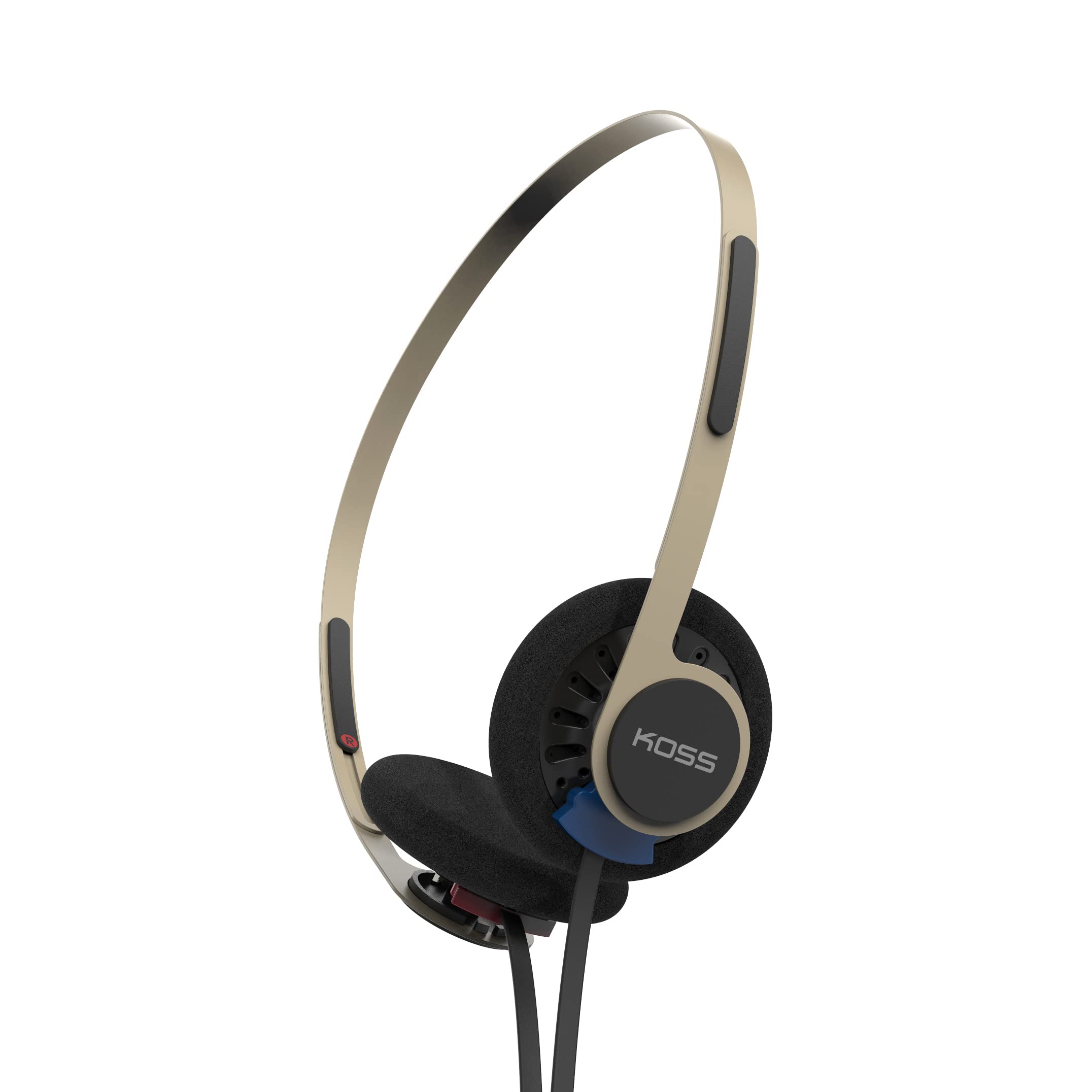 Koss KPH40 Utility On-Ear Headphones, Detachable Interchangeable Cord System, Retro Style, Ultra Lightweight Design (Rhythm Beige)