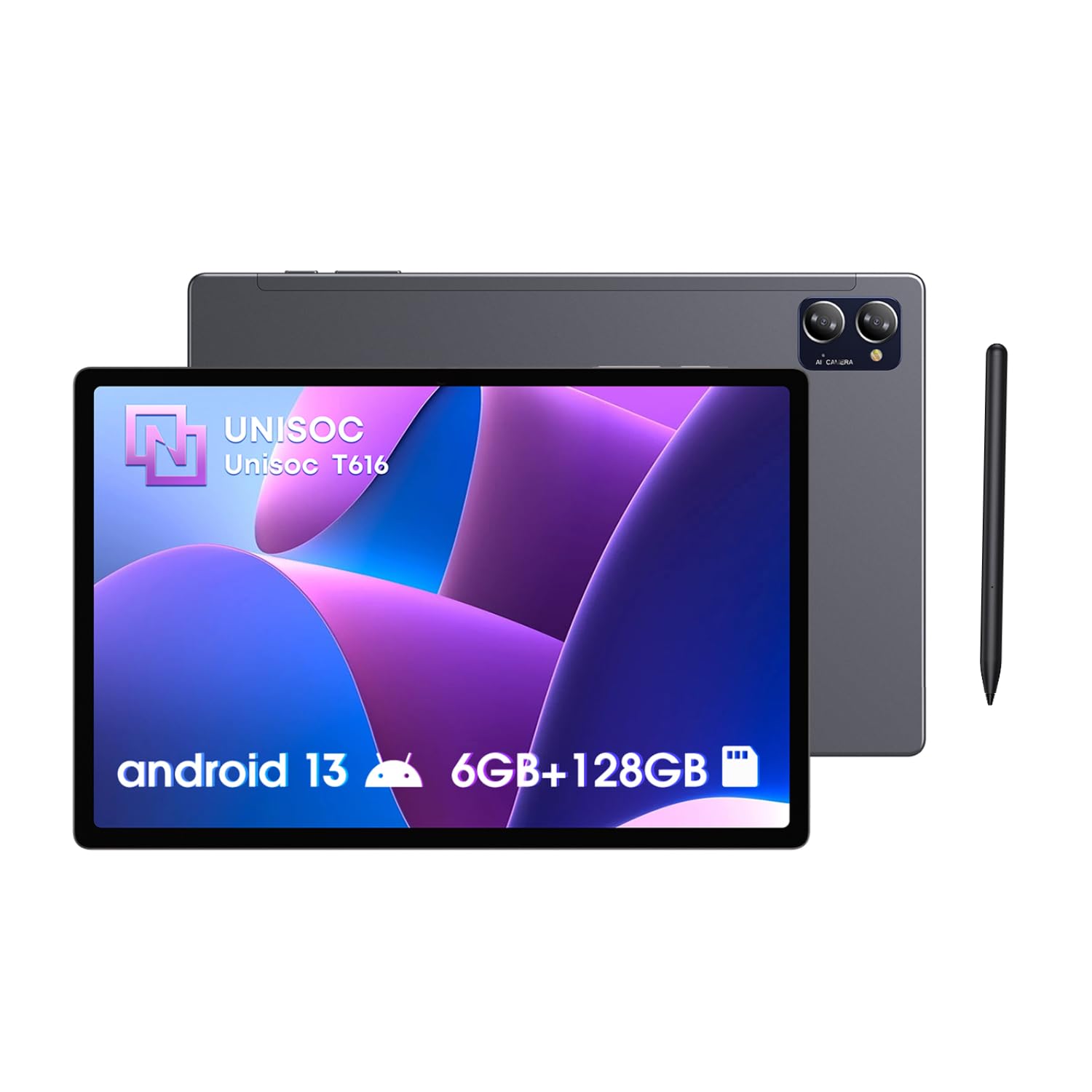 CHUWI Upgraded Android 13 Tablet with H8 Stylus Pen, Hipad XPro 10.51'', 6GB RAM 128GB ROM, 1TB Expand, 4G LTE Tablets, Unisoc T616, Octa-Core, 13MP+5MP Triple Camera, FHD 1920x120