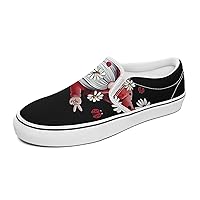 Flowers5 Women's and Man's Slip on Canvas Non Slip Shoes for Women Skate Sneakers (Slip-On)