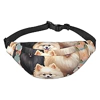 Pomeranians Pattern Fanny Pack for Men Women Crossbody Bags Fashion Waist Bag Chest Bag Adjustable Belt Bag