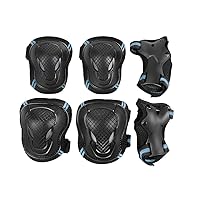 Kids Adult Knee Pads Elbow Pads Elbow Pads Wrist Guards Protective Gear Set for Skateboard Biking Riding Cycling Sport Scooter Skates BMX Bicycle, for Kid Children Teenager Adult, 6PCS
