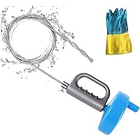 Yivoumi Pipe Cleaner, Wire, Rotary, 12.6 ft (5 m) / 10 m, Drain Gutters, Sewage Repair, Cleaning, Cleaning, Wire, Pipe Brush, Kitchen, Bathroom, Toilet, Kitchen, Washroom, Clog, Gloves Included