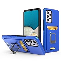 Anti-Scratch Case Shockproof Full Body Rugged Coverage with Magnetic 360°Kickstand Case Compatible with Samsung Galaxy A53 5G,Protector Cover with Card Slots Phone Case (Color : Blue)