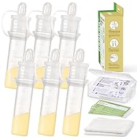 haakaa Colostrum Collector Kit Breast Milk Collector with Cotton Cloth Wipe and Storage Case, Ready-to-Use, Reusable, BPA Free, 4ml/6pcs