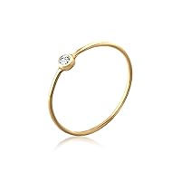 Elli Women's solitaire ring with crystal in 925 sterling silver, Glass