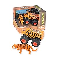Wild Republic Tiger & Truck Adventure Playset, Gifts for Kids, Imaginative Play Toy, 2Piece Set,Multi