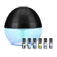 Water-Based Purifier Air Washer, Revitalizer with 6 Colorful lights- Plus Lavender, Aqua Lily, Breathe Easy, Ocean Mist, Neverland, Water Hyacinth, 15ml Each