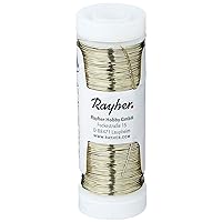 Rayher 2405596 Jewellery Crochet Wire, Cream, 0.30 mm Diameter, Spool 50 m, Beading Wire, Coloured Lacquered Copper Wire, for Jewellery and Gemstone Trees