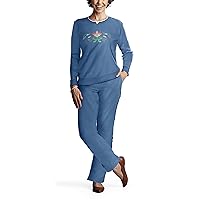 Womens Sweat Suits Two-Piece - Ladies Sweatsuits Sets | Embroidered Fleece Sets for Women 2 Piece