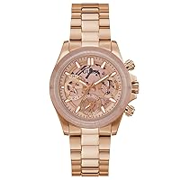 GUESS Ladies 39mm Watch - Gold Tone Strap Clear Dial Two-Tone Case