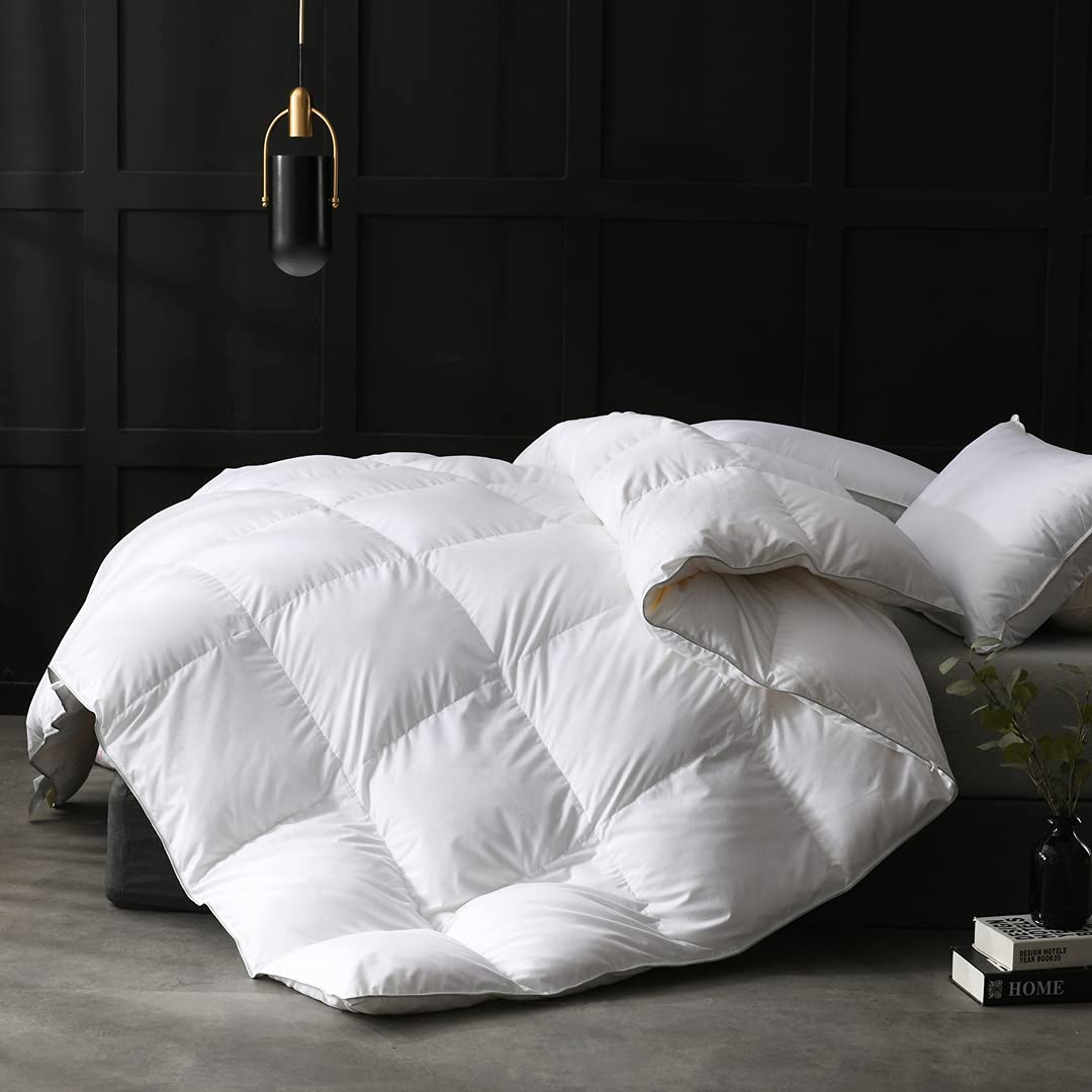 Mua APSMILE Goose Feathers Down Comforter King Size Luxurious All Seasons  Duvet Insert - Ultra-Soft 750 Fill-Power Hotel Collection Comforter, 54 Oz  Fluffy Medium Warmth, (106x90, Solid White) trên Amazon Mỹ chính