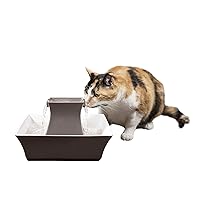 Drinkwell Pagoda Pet Fountain - From in Knoxville, TN - Dog Water Bowl Dispenser - Multiple Angles to Drink From - Filters Included - Dog Fountain Provides Water When Power’s Out - Taupe