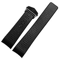 Silicone Strap Substitute For TAG HEUER Breathable Tape Super Carlisla Racing Diving Men's And Women's Rubber Strap 22 24MM (Color : Black Black, Size : 24mm)