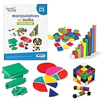 hand2mind - 93539 Take Home Math Manipulatives Kit for Kids, with Snap Cubes, Base Ten Blocks, Cuisenaire Rods, Angle Circles, and Color Tiles, Kindergarten Homeschool Supplies (293 Pieces)