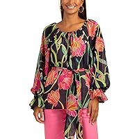 Trina Turk Women's Floral Belted Tunic